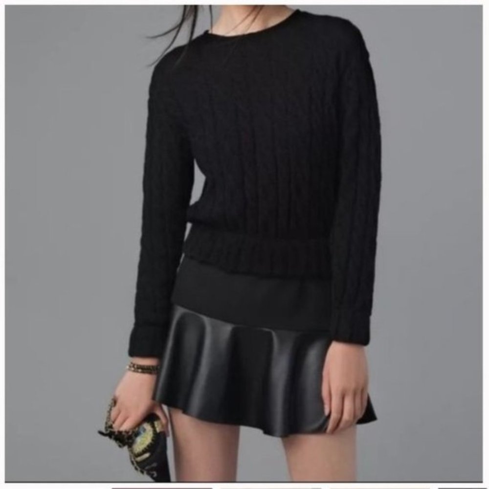 Zara Black Lambskin Leather Skater Skin - Size XSmall